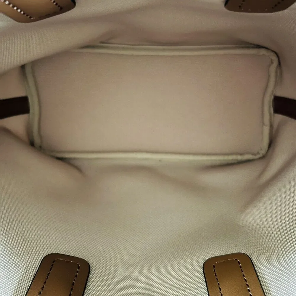 MICHAEL KORS Jodie Luggage Brown Tan Logo Print Small Tote Bag